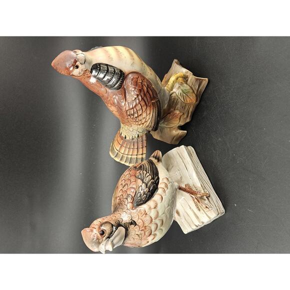 Other - 2 Mid Century Kitsch Ceramic Bobwhite Grouse Bird Figures JSC Malsons NY Label